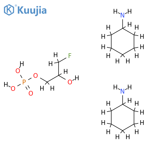 3-fluoro-2-hydroxypropyl dihydrogen phosphate - cyclohexanamine (1:2) structure