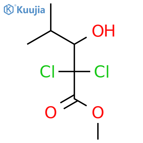 Pentanoic acid, 2,2-dichloro-3-hydroxy-4-methyl-, methyl ester structure