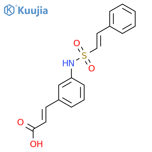 (E)-3-[3-[[(E)-2-phenylethenyl]sulfonylamino]phenyl]prop-2-enoic acid structure