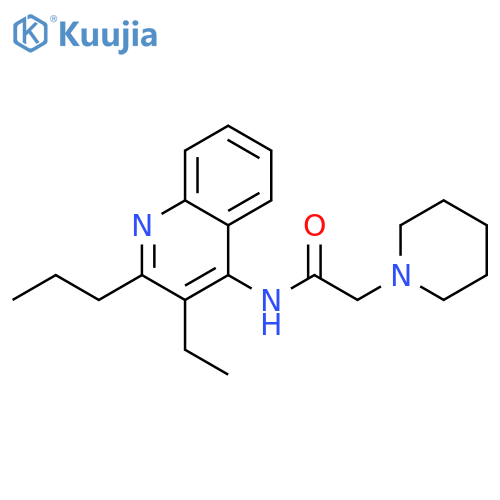 N-(3-Ethyl-2-propyl-quinolin-4-yl)-2-piperidin-1-yl-acetamide structure