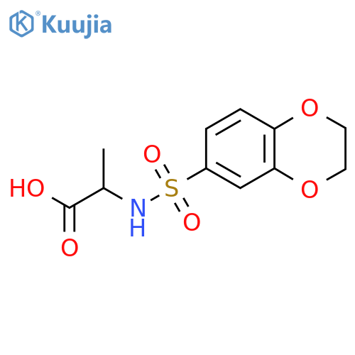 2-(2,3-dihydro-1,4-benzodioxine-6-sulfonamido)propanoic acid structure