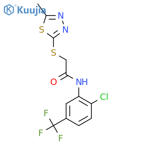 N-[2-Chloro-5-(trifluoromethyl)phenyl]-2-[(5-methyl-1,3,4-thiadiazol-2-yl)sulfanyl]acetamide structure