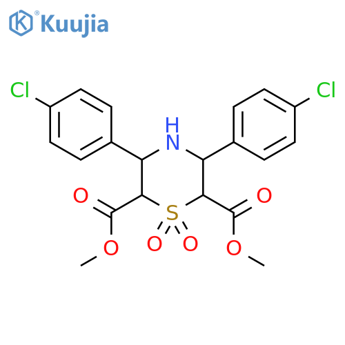 2,6-dimethyl 3,5-bis(4-chlorophenyl)-1,1-dioxo-1lambda6-thiomorpholine-2,6-dicarboxylate structure
