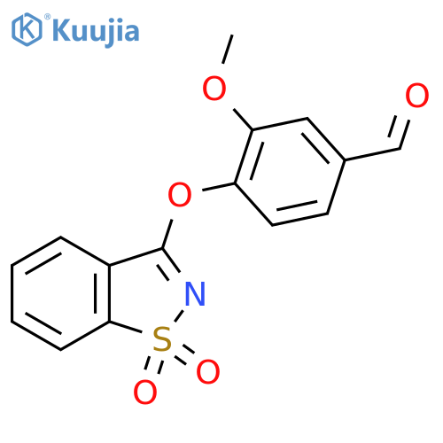 4-[(1,1-Dioxido-1,2-benzothiazol-3-yl)oxy]-3-methoxybenzaldehyde structure