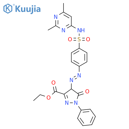 1H-Pyrazole-3-carboxylicacid,4-[2-[4-[[(2,6-dimethyl-4-pyrimidinyl)amino]sulfonyl]phenyl]diazenyl]-4,5-dihydro-5-oxo-1-phenyl-,ethyl ester structure