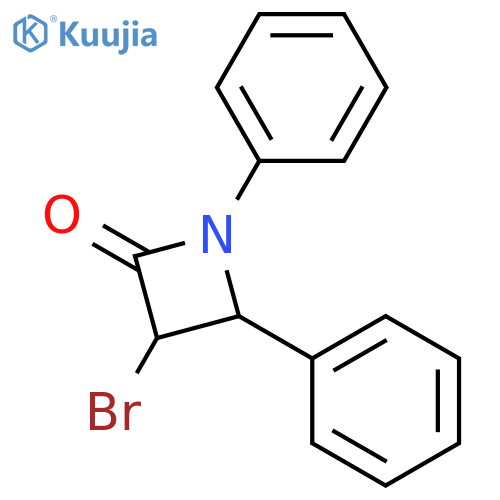 2-Azetidinone, 3-bromo-1,4-diphenyl-, trans- structure