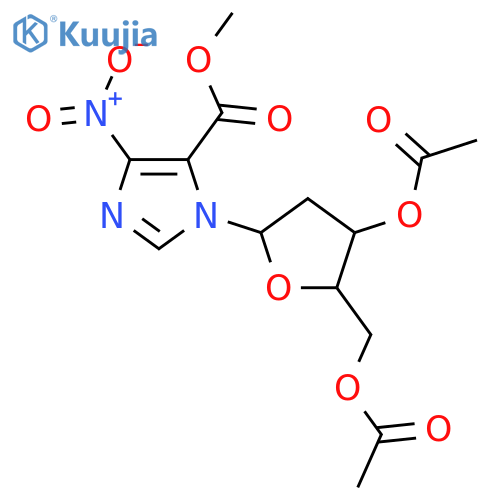 Imidazole-5-carboxylicacid, 1-(2-deoxy-b-D-erythro-pentofuranosyl)-4-nitro-,methyl ester, 3',5'-diacetate (8CI) structure