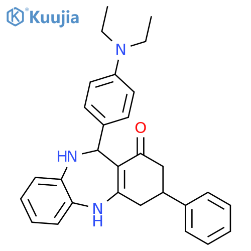 11-4-(Diethylamino)phenyl-3-phenyl-2,3,4,5,10,11-hexahydro-1H-dibenzob,e1,4diazepin-1-one structure