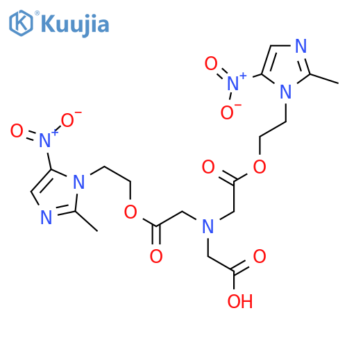 2-(Bis(2-(2-(2-methyl-5-nitro-1H-imidazol-1-yl)ethoxy)-2-oxoethyl)amino)acetic acid structure