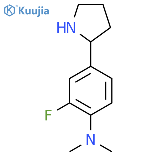2-fluoro-N,N-dimethyl-4-(pyrrolidin-2-yl)aniline structure