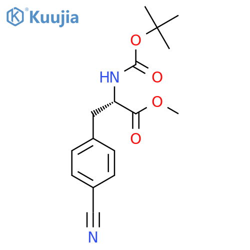 Methyl (2S)-2-(tert-butoxycarbonyl)amino-3-(4-cyanophenyl)propanoate structure