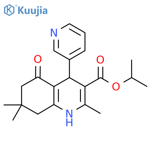 propan-2-yl 2,7,7-trimethyl-5-oxo-4-(pyridin-3-yl)-1,4,5,6,7,8-hexahydroquinoline-3-carboxylate structure