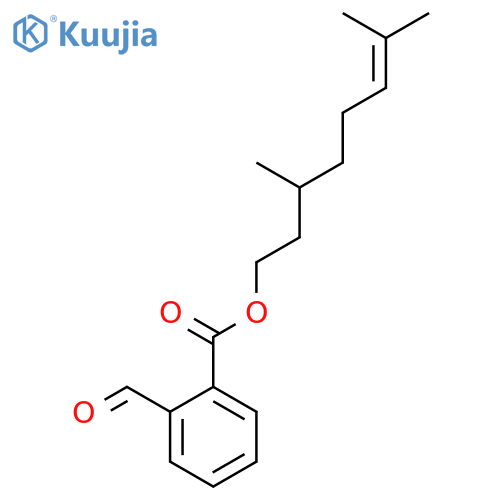 Benzoic acid, 2-formyl-, 3,7-dimethyl-6-octenyl ester structure