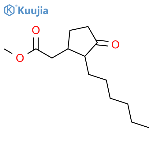 methyl 2-hexyl-3-oxocyclopentaneacetate structure