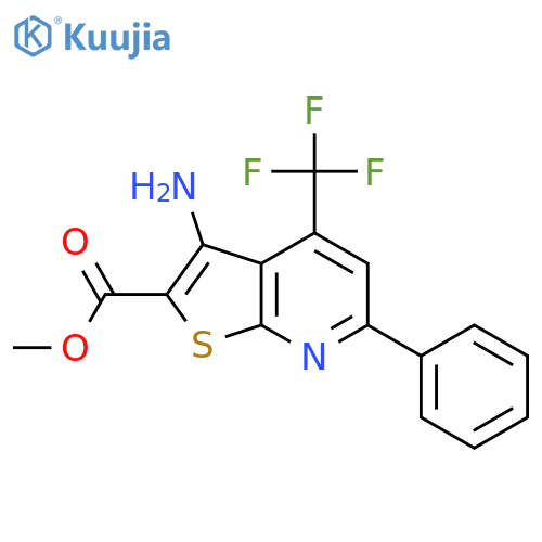 <br>Methyl 3-amino-6-phenyl-4-(trifluoromethyl)thieno[2,3-b]pyridine-2-carboxyl ate structure
