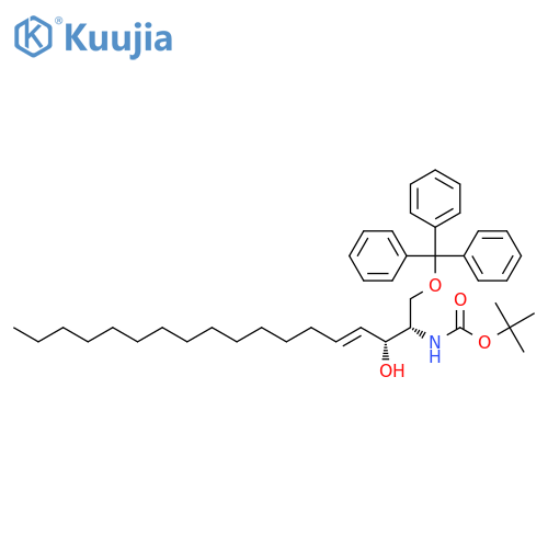 (2S,3R,4E)-2-TERT-BUTYLOXYCARBONYLAMINO-1-TRIPHENYLMETHYLOXY-4-OCTADECEN-2-OL structure