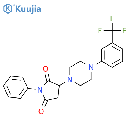 <br>1-phenyl-3-(4-(3-(trifluoromethyl)phenyl)piperazin-1-yl)pyrrolidine-2,5-dio ne structure