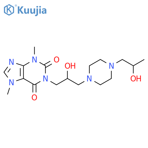 1H-Purine-2,6-dione,3,7-dihydro-1-[2-hydroxy-3-[4-(2-hydroxypropyl)-1-piperazinyl]propyl]-3,7-dimethyl- structure