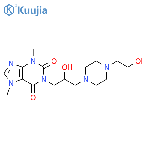 1H-Purine-2,6-dione,3,7-dihydro-1-[2-hydroxy-3-[4-(2-hydroxyethyl)-1-piperazinyl]propyl]-3,7-dimethyl- structure