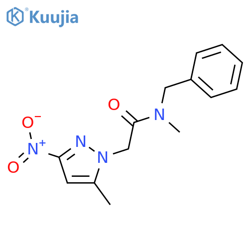 N-Benzyl-N-methyl-2-(5-methyl-3-nitro-pyrazol-1-yl)-acetamide structure