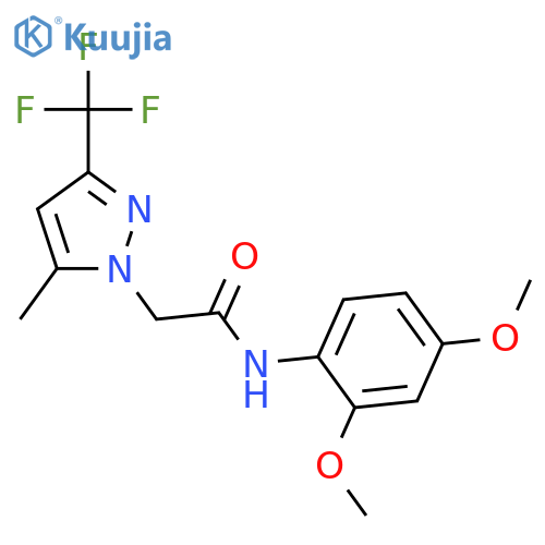 <br>N-(2,4-Dimethoxy-phenyl)-2-(5-methyl-3-trifluoromethyl-pyrazol-1-yl)-acetam ide structure