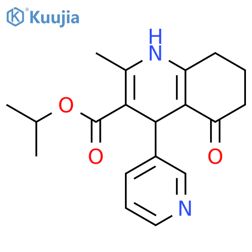 <br>isopropyl 2-methyl-5-oxo-4-(3-pyridinyl)-1,4,5,6,7,8-hexahydro-3-quinolinec arboxylate structure