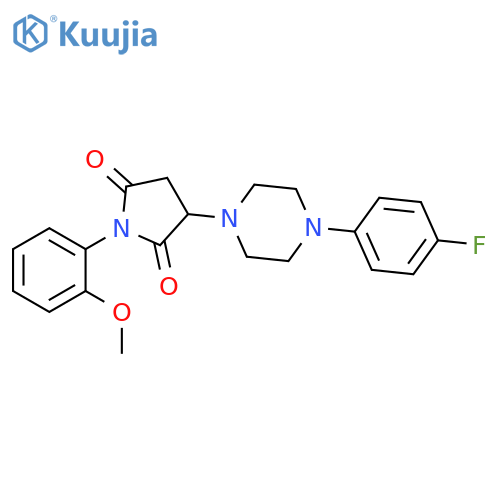 3-4-(4-fluorophenyl)piperazin-1-yl-1-(2-methoxyphenyl)pyrrolidine-2,5-dione structure