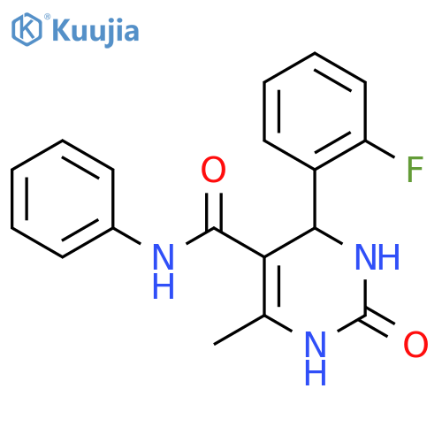 4-(2-fluorophenyl)-6-methyl-2-oxo-N-phenyl-1,2,3,4-tetrahydropyrimidine-5-carboxamide structure
