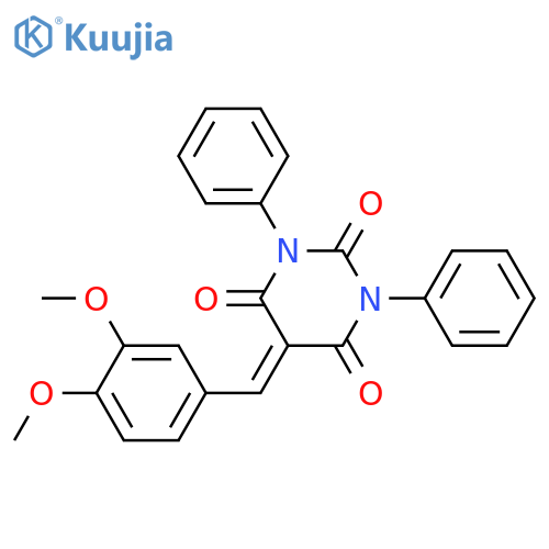 5-[(3,4-dimethoxyphenyl)methylidene]-1,3-diphenyl-1,3-diazinane-2,4,6-trione structure