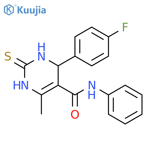 4-(4-Fluorophenyl)-6-methyl-N-phenyl-2-thioxo-1,2,3,4-tetrahydro-5-pyrimidinecarboxamide structure