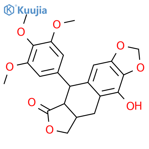10-hydroxy-5-(3,4,5-trimethoxy-phenyl)-5,8,8a,9-tetrahydro-5aH-furo[3',4':6,7]naphtho[2,3-d][1,3]dioxol-6-one structure