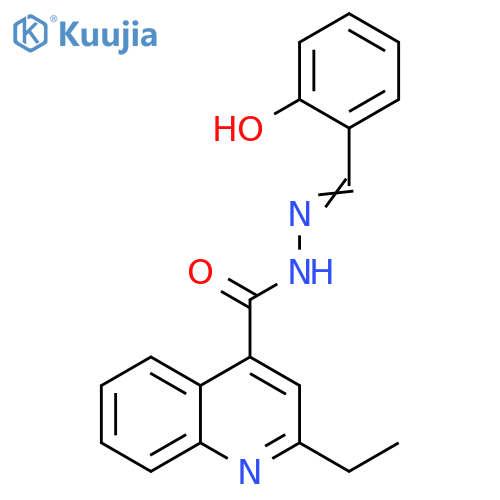 2-ethyl-N'-(1E)-(2-hydroxyphenyl)methylidenequinoline-4-carbohydrazide structure
