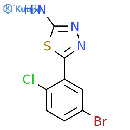 5-(5-Bromo-2-chlorophenyl)-1,3,4-thiadiazol-2-amine structure