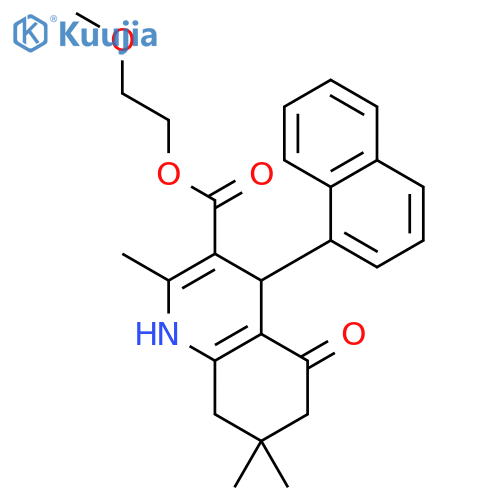 <br>2-methoxyethyl 2,7,7-trimethyl-4-(1-naphthyl)-5-oxo-1,4,5,6,7,8-hexahydroqu inoline-3-carboxylate structure
