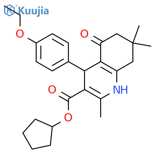 <br>cyclopentyl 4-(4-ethoxyphenyl)-2,7,7-trimethyl-5-oxo-1,4,5,6,7,8-hexahydro- 3-quinolinecarboxylate structure