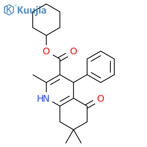 <br>2,7,7-Trimethyl-5-oxo-4-phenyl-1,4,5,6,7,8-hexahydro-quinoline-3-carboxylic  acid cyclohexyl ester structure
