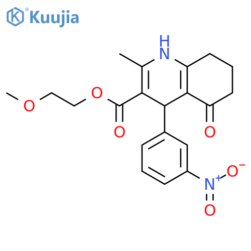 <br>2-methoxyethyl 2-methyl-4-(3-nitrophenyl)-5-oxo-1,4,5,6,7,8-hexahydro-3-qui nolinecarboxylate structure