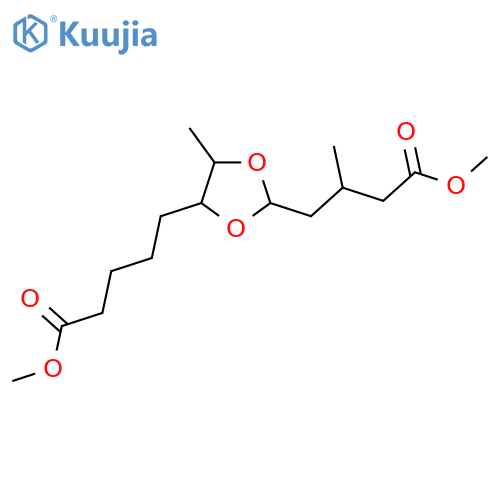 Methyl 4-[4-(5-methoxy-5-oxopentyl)-5-methyl-1,3-dioxolan-2-yl]-3-methylbutanoate structure