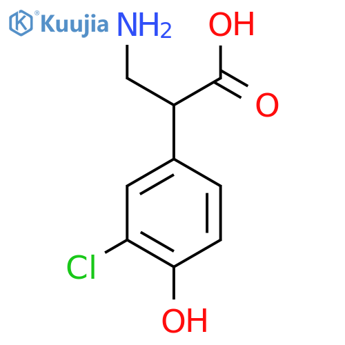 3-amino-2-(3-chloro-4-hydroxyphenyl)propanoic acid structure