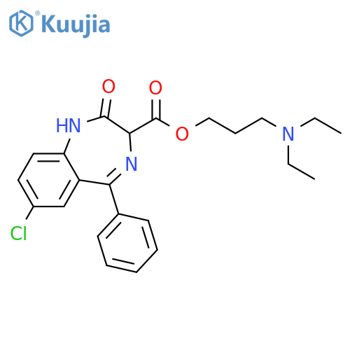 1H-1,4-Benzodiazepine-3-carboxylic acid, 7-chloro-2,3-dihydro-2-oxo-5-phenyl-, 3-(diethylamino)propyl ester structure