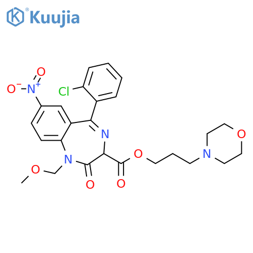 1H-1,4-Benzodiazepine-3-carboxylic acid, 5-(2-chlorophenyl)-2,3-dihydro-1-(methoxymethyl)-7-nitro-2-oxo-, 3-(4-morpholinyl)propyl ester structure