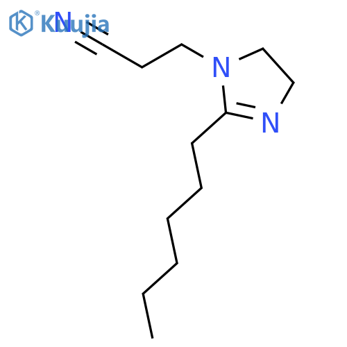 1H-Imidazole-1-propanenitrile, 2-hexyl-4,5-dihydro- structure