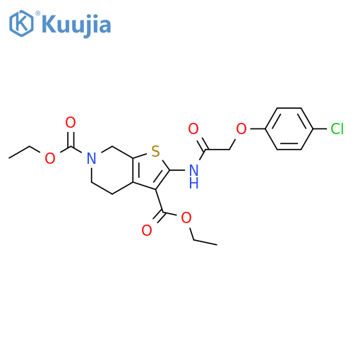 3,6-diethyl 2-2-(4-chlorophenoxy)acetamido-4H,5H,6H,7H-thieno2,3-cpyridine-3,6-dicarboxylate structure