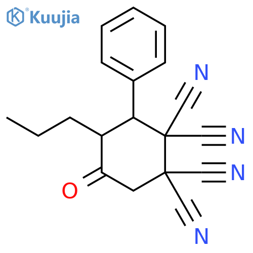 1,1,2,2-Cyclohexanetetracarbonitrile, 5-oxo-3-phenyl-4-propyl- structure