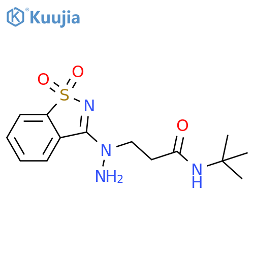 N-(tert-Butyl)-3-1-(1,1-dioxido-1,2-benzisothiazol-3-yl)hydrazinopropanamide structure