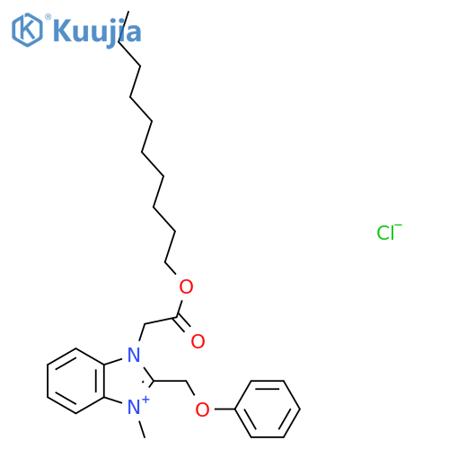 1-2-(Decyloxy)-2-oxoethyl-3-methyl-2-(phenoxy-methyl)-1H-1,3-benzodiazol-3-ium chloride structure