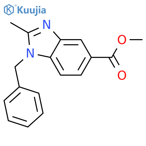 Methyl 1-benzyl-2-methyl-1,3-benzodiazole-5-carboxylate structure