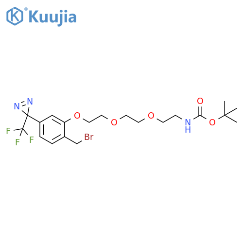 Carbamic acid, N-[2-[2-[2-[2-(bromomethyl)-5-[3-(trifluoromethyl)-3H-diazirin-3-yl]phenoxy]ethoxy]ethoxy]ethyl]-, 1,1-dimethylethyl ester structure