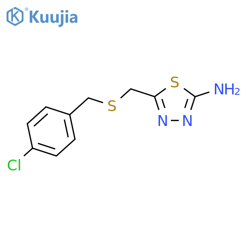 5-(((4-Chlorobenzyl)thio)methyl)-1,3,4-thiadiazol-2-amine structure