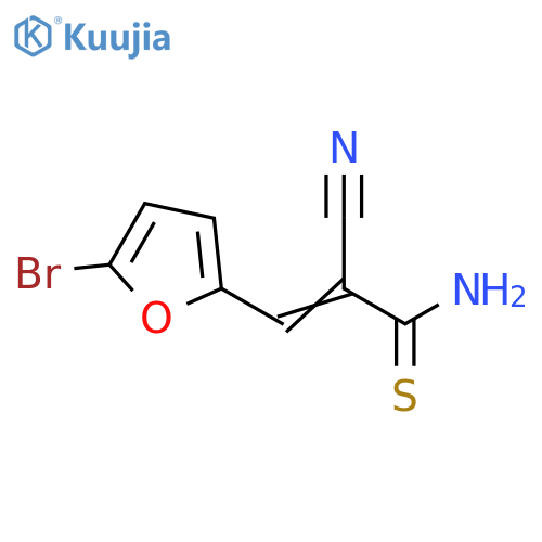 (Z)-3-(5-bromofuran-2-yl)-2-cyanoprop-2-enethioamide structure